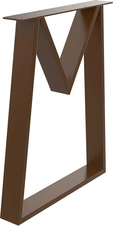 Gamba per mobili STEELMI Wine in acciaio marrone lucido L 60 x P 8 x H 71 cm