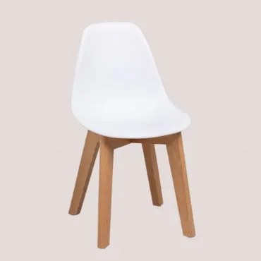 Sedia In Polipropilene E Legno Di Faggio Scand Nordic Kids Bianco - Sklum