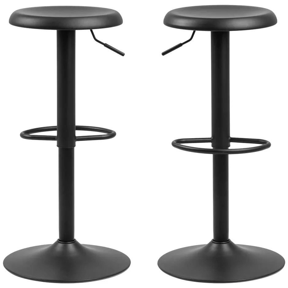 Sedia da bar nera in metallo con altezza regolabile (altezza della seduta 59 cm) Finch – Actona
