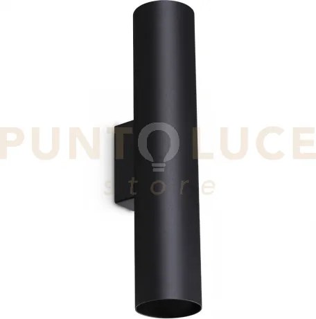 Look round applique a parete 2 luci attacco gu10 nero 30cm d.6cm la...