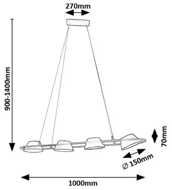 Rabalux 72218 - Lampadario LED a sospensione con filo ODISS LED/36W/230V 3000K