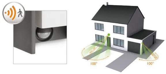 Philips - Applique da esterno con sensore BRIDGE 1xE27/15W/230V IP44