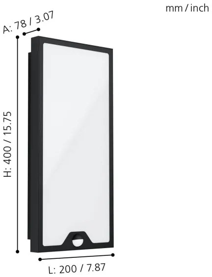 Eglo 99521 - Luce LED da esterno con sensore CASAZZA LED/16W/230V IP44