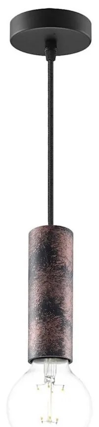 Lampadario a sospensione con filo SAGA 1xE27/40W/230V nero/bronzo