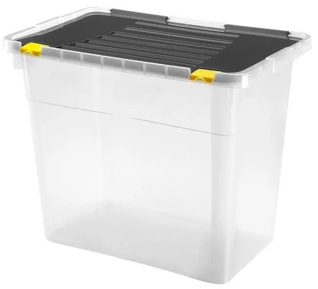 Contenitore portaoggetti DRAGON 72 l nero/trasparente