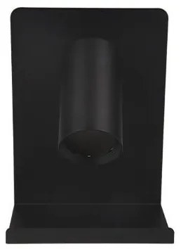 Faretto da parete con mensola e USB caricatore 1xGU10/35W/230V nero