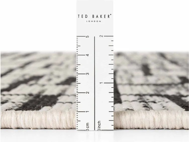 Tappeto da interno/esterno rotondo nero/color crema ø 200 cm Haringey Crouch – Ted Baker