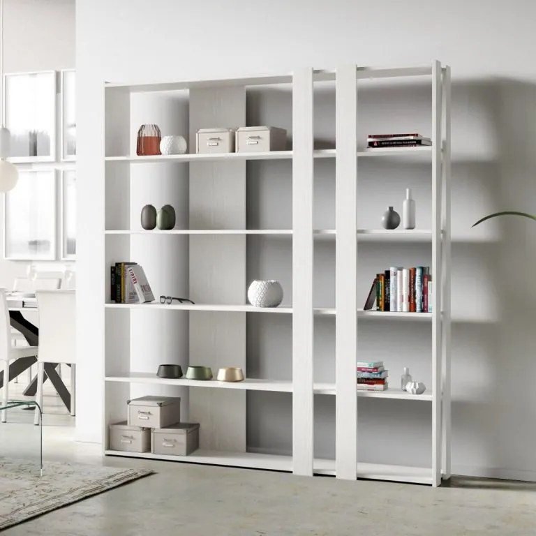 Libreria Eleganza Kato, Composizione C Kato 6R 2 fianchi 4 fasce lunghe / Bianco
