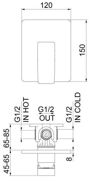 Sapho - Miscelatore doccia da incasso TURSI, cromo lucido