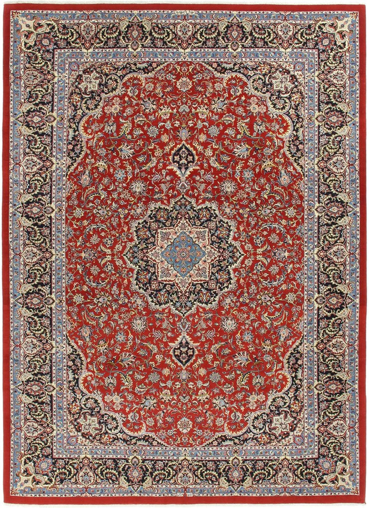 Isfahan Tappeto 250 x 350 (Iran) Annodato A Mano