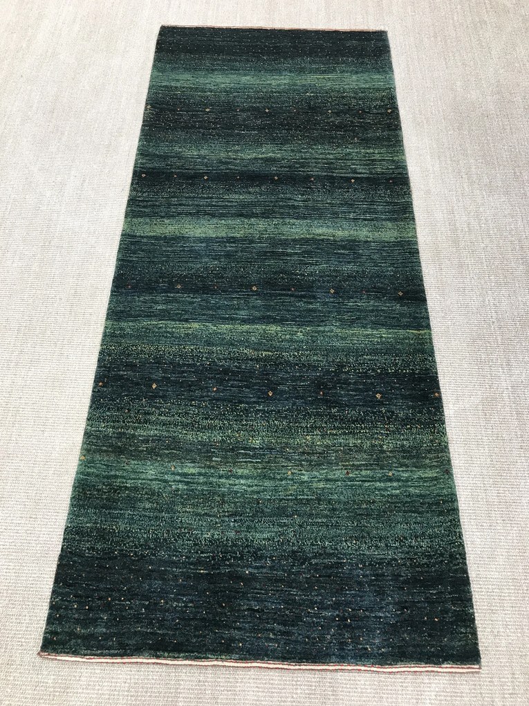 Loribaft Tappeto persiano 230x90 Verde (Iran) Annodato A Mano