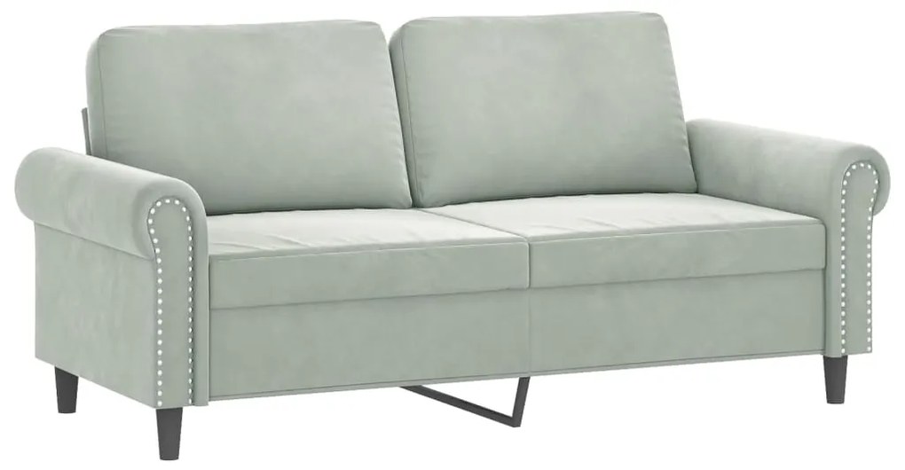 Set di divani 2 pz con cuscini grigio chiaro in velluto