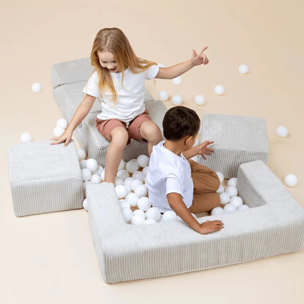 Gioco per psicomotricità turchese in velluto a coste 6 pz altezza totale 40 cm 100x35 cm Montessori – Meowbaby