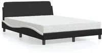 Letto con Materasso Nero e Bianco 140x200 cm in Similpelle 3208422