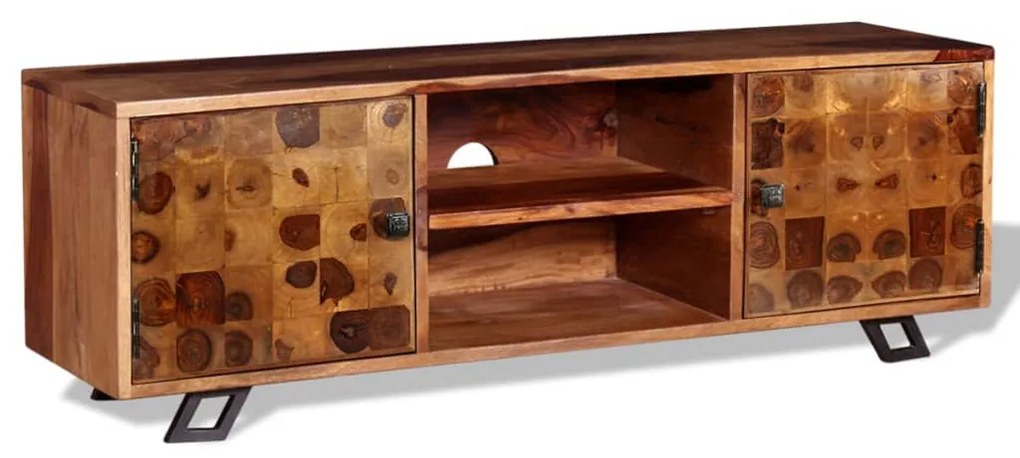Mobile Porta Tv İn Legno Di Sheesham 120x30x40 Cm /