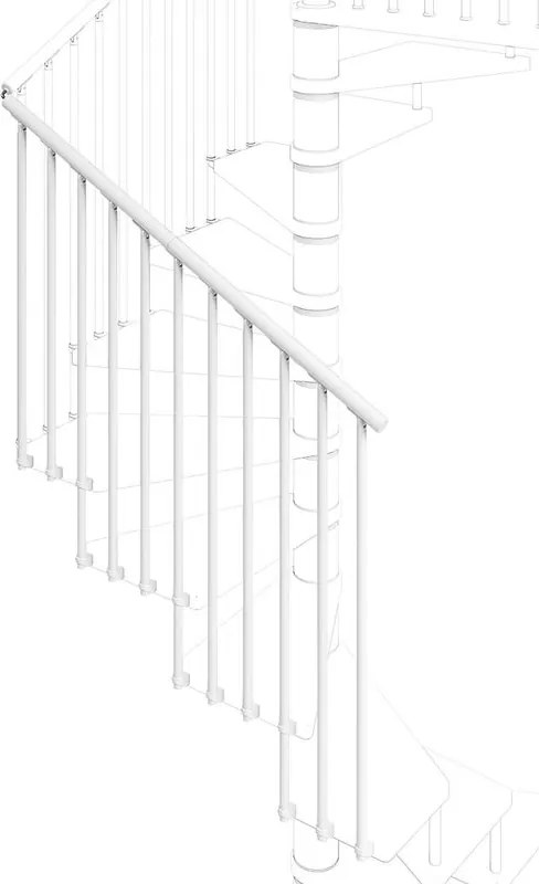 Balaustra in kit IRIS Nara in acciaio bianco, corrimano in pvc bianco, L 100 cm fissaggio a parete
