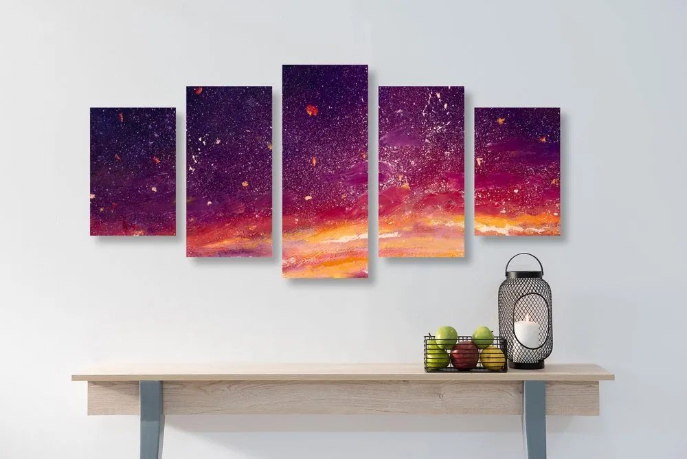 Quadri 5 pezzi – Pittura a olio del cielo