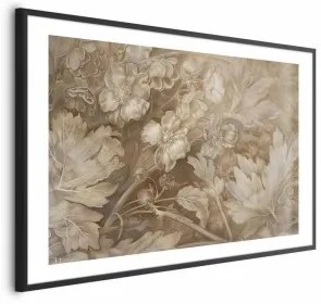 Poster - Ornamental Floral Carvings Cornice nera con margine 42x29.7