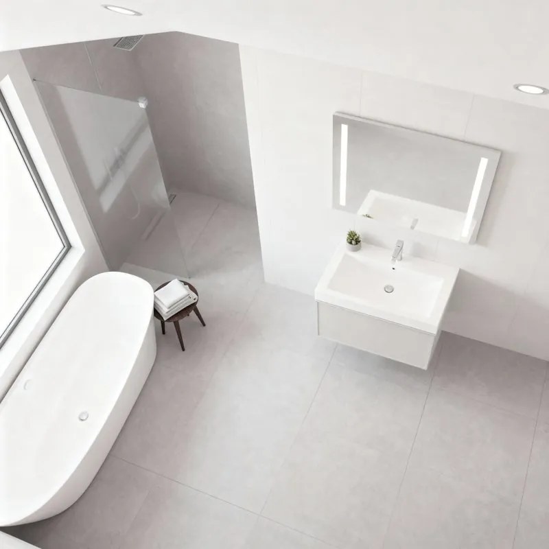 Mobile da bagno sospeso sotto lavabo Pixel frame 1 cassetto L 60 x H 40 x P 45.5 cm grigio pastello laccato opaco, con maniglia alluminio brillante