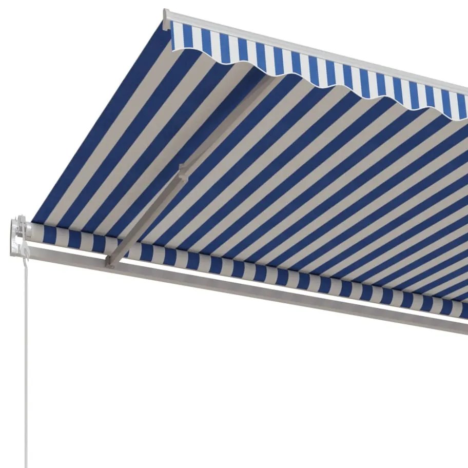 Tenda da Sole Retrattile Automatica 600x350 cm Blu e Bianca