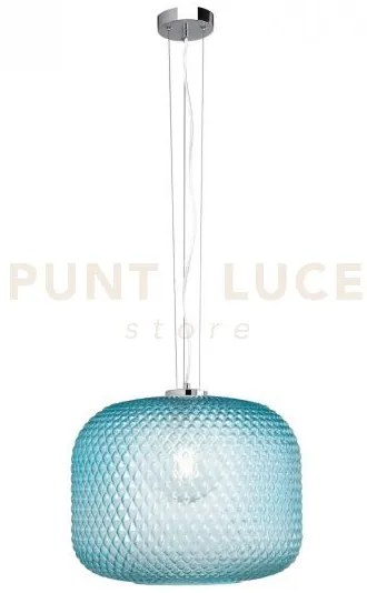 Lampadario a sospensione ashford sferica turchese 1 luce attacco e2...