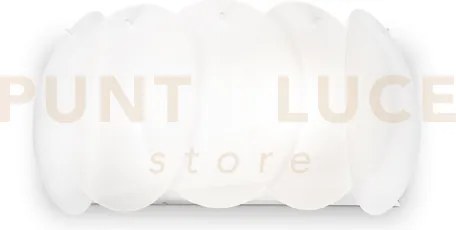 Ovalino applique a paretein vetro bianco 2 luci attacco e27