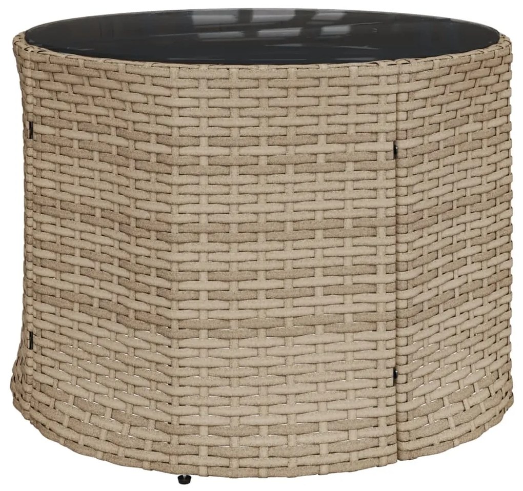 Divano giardino tavolo e cuscini semicircolare beige polyrattan