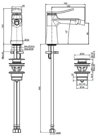 Miscelatore monocomando per bidet con scarico F3802CR Fima Carlo Frattini