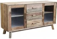 Credenza con 3 cassetti in Pino riciclato cm 160x48x85 - PINE