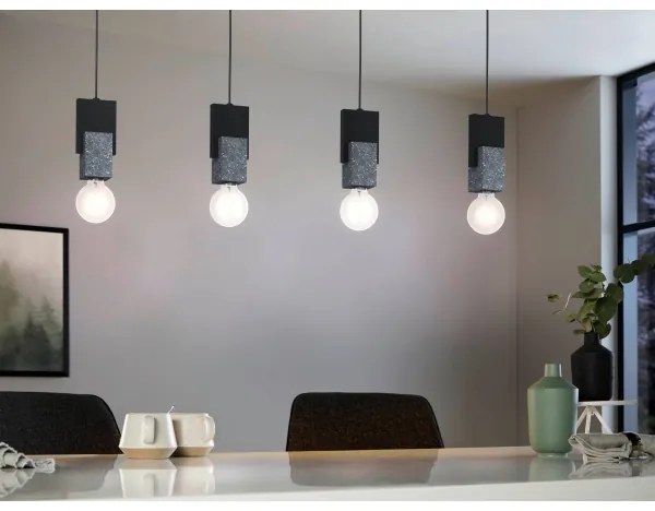 Eglo 99532 - Lampadario su corda LOBATIA 4xE27/40W/230V