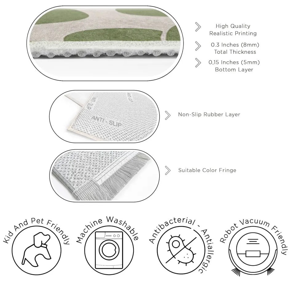 Passatoia verde lavabile 80x200 cm Green Meadow – Mila Home