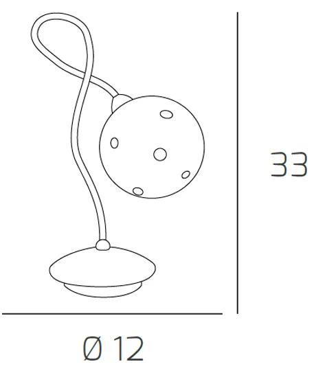 Lampada Scrivania Contemporanea Super Ball Metallo Cromo Vetro Pirex 1 Luce G9