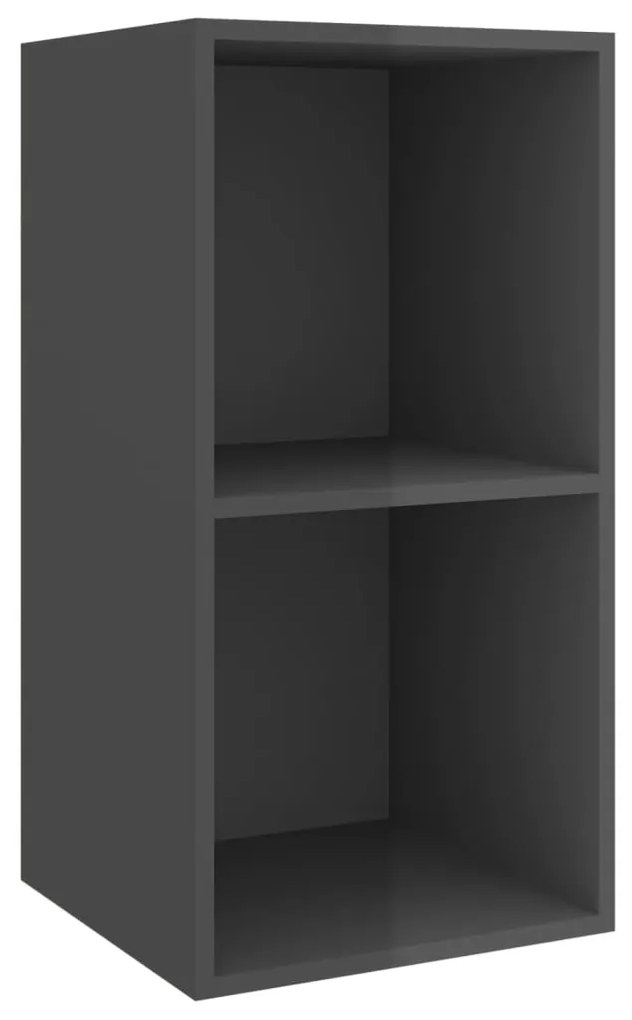 Armadietto da parete per tv grigio lucido 37x37x72cm truciolato