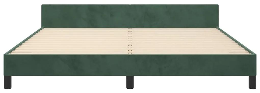 Giroletto con testiera verde scuro 160x200 cm in velluto
