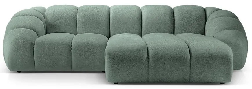 Divano angolare in verde chiaro (con penisola a destra) Diana – Micadoni
