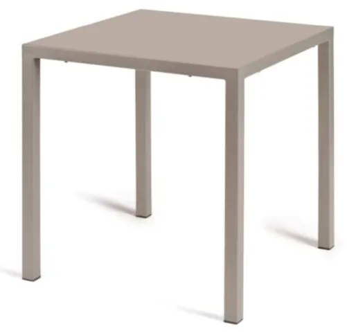 Tavolo TOLONE in metallo tortora 80×80 cm, impilabile