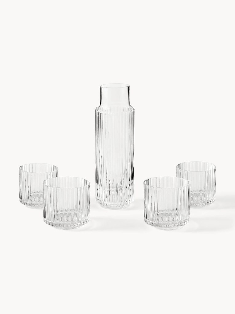 Set di caraffa in vetro soffiato con bicchieri Aleo 5 pz