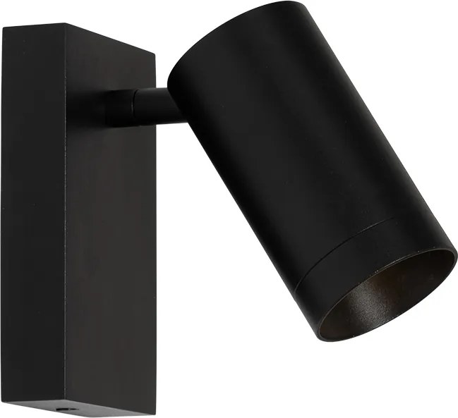 Lampada da parete smart nera regolabile con interruttore e Wifi GU10 50mm - Jeana Luxe