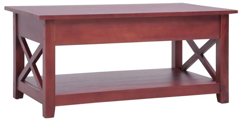 Tavolino da caffè marrone 100x55x46 cm legno massello di mogano