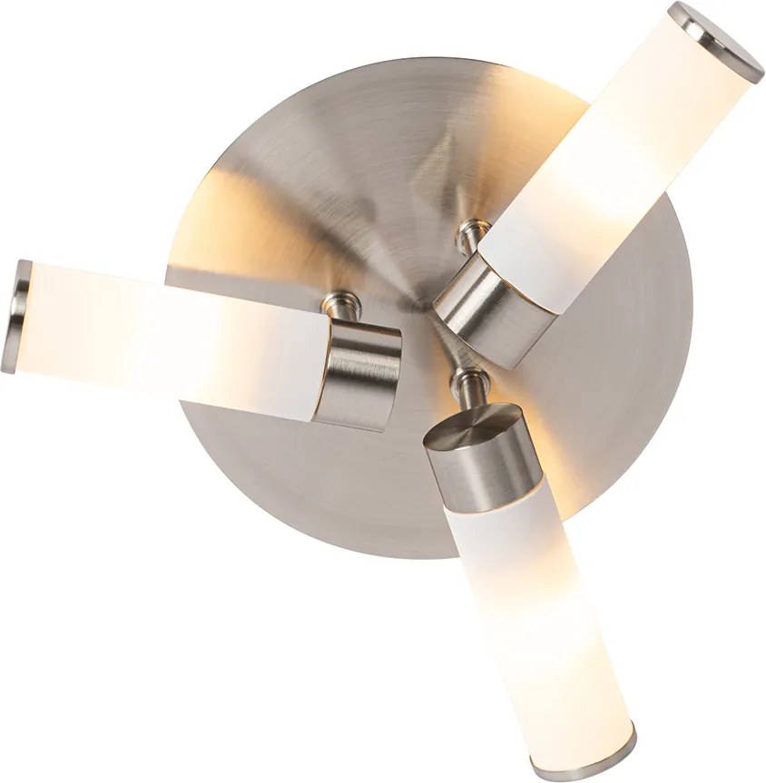 Plafoniera moderna per bagno in acciaio 3 luci IP44 - Bath