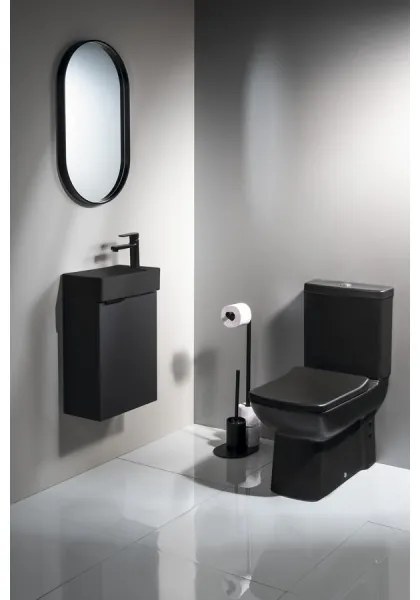 Aqualine - Porta carta igienica e porta scopino SAMBA nero