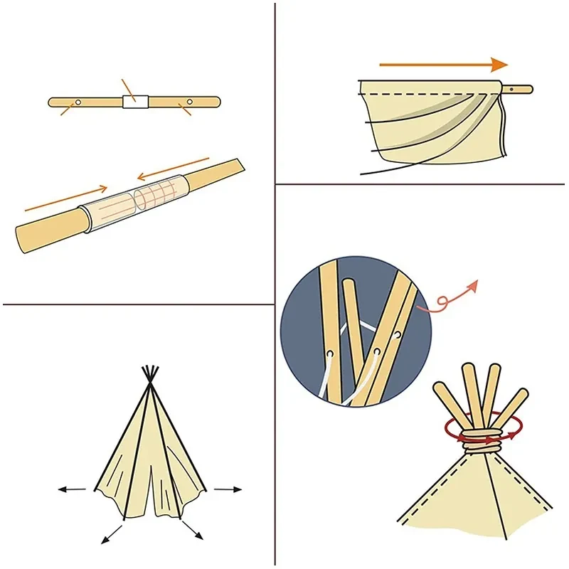 Tenda teepee grigia per bambini con motivo a stelle 110 cm x 140 cm