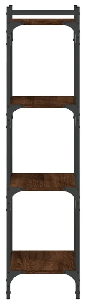 Libreria 4 ripiani rovere marrone 40x30x120cm legno multistrato
