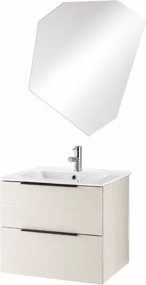 Mobile da bagno sospeso BALI 60 cm con specchio LED Bianco Nordico