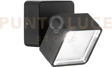 Omega square applique da esterno ip54 led 7w  610lm  4000k nero