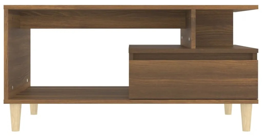 Tavolino salotto rovere marrone 90x49x45 cm legno multistrato