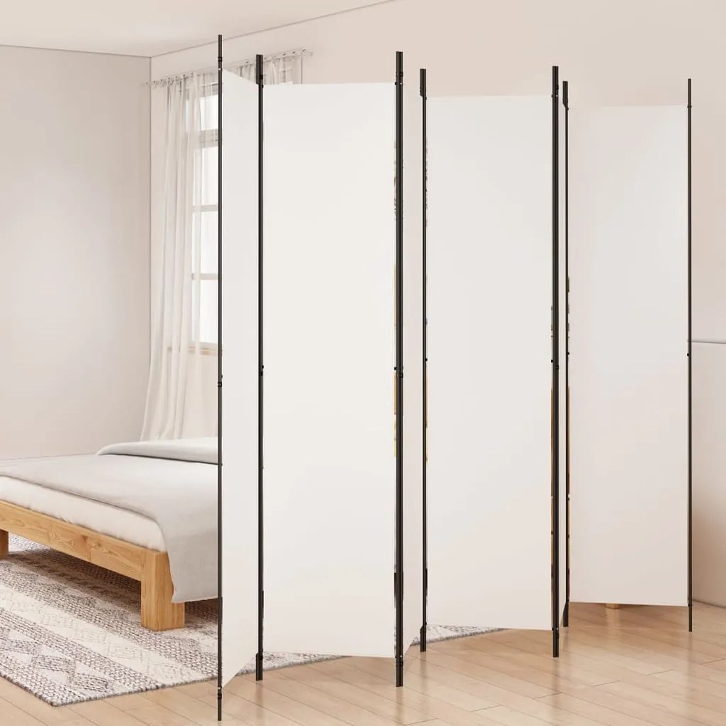 Divisorio A 4 Pannelli Bianco 300x220 Cm Tessuto /