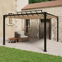 Pergolato a Lamelle 3x3m Grigio Talpa Tessuto e Alluminio cod 9352