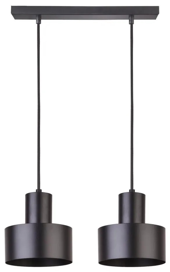 Lampadario a sospensione con filo RIF 2xE27/60W/230V nero