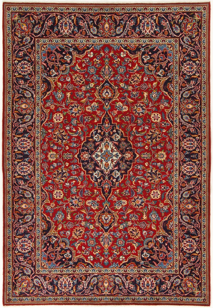 Kashan Tappeto 210 x 140 (Iran) Annodato A Mano